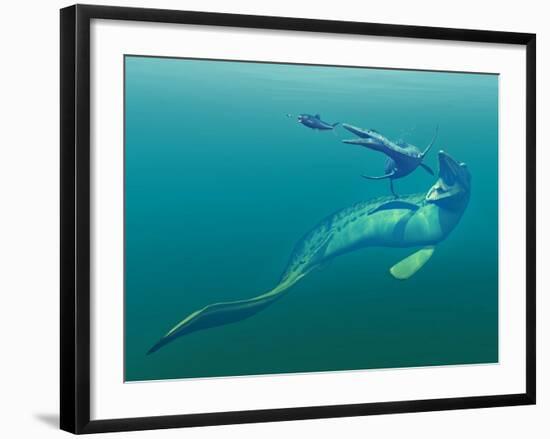 Cretaceous Marine Predators, Artwork-Walter Myers-Framed Photographic Print