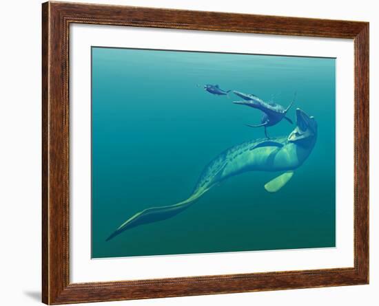 Cretaceous Marine Predators, Artwork-Walter Myers-Framed Photographic Print