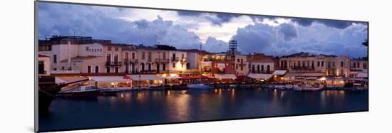 Crete, Rethimnon, Venetian Harbour, Evening Panorama-Catharina Lux-Mounted Photographic Print