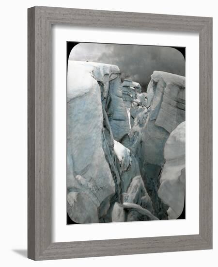 Crevasse at Mt. Tacoma, 1912-Ashael Curtis-Framed Giclee Print