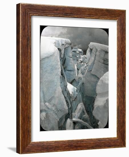 Crevasse at Mt. Tacoma, 1912-Ashael Curtis-Framed Giclee Print