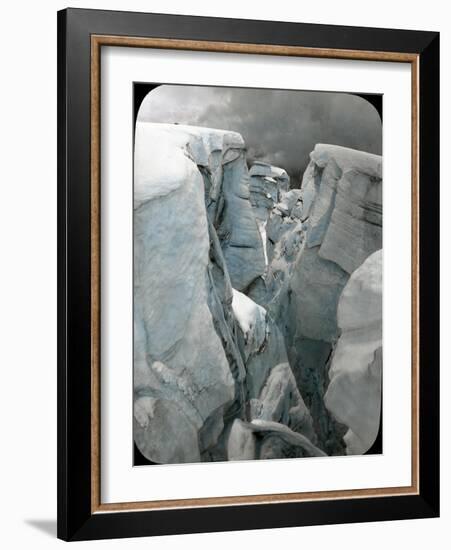 Crevasse at Mt. Tacoma, 1912-Ashael Curtis-Framed Giclee Print