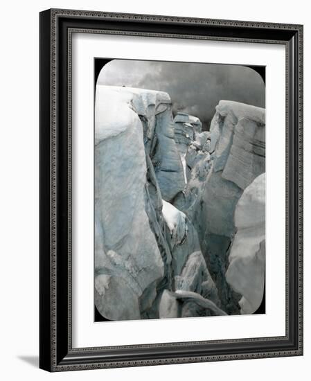 Crevasse at Mt. Tacoma, 1912-Ashael Curtis-Framed Giclee Print