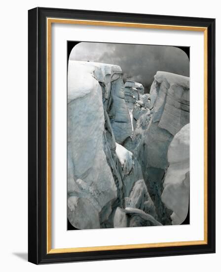 Crevasse at Mt. Tacoma, 1912-Ashael Curtis-Framed Giclee Print