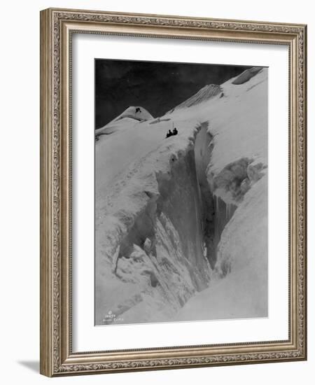 Crevasse on Mount Baker, Circa 1907-Asahel Curtis-Framed Giclee Print