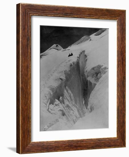 Crevasse on Mount Baker, Circa 1907-Asahel Curtis-Framed Giclee Print