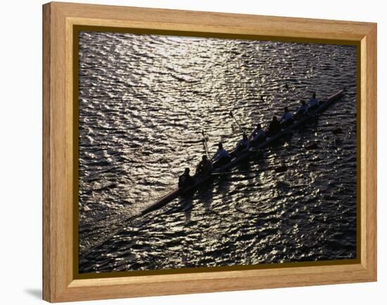 Crew Boat at Head of Charles Regatta-null-Framed Premier Image Canvas