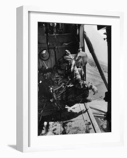 Crew Chief Lance Cpl. James Farley Cries After Witnessing Two Crewmates Get Shot-Larry Burrows-Framed Photographic Print