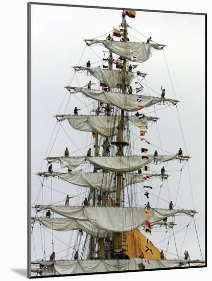 Crew Members of the Tall Ship Guayas-null-Mounted Photographic Print