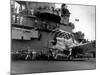 Crew Members on Deck of American Aircraft Carrier, Watching Take-Off of a F6F Hellcat-null-Mounted Premium Photographic Print