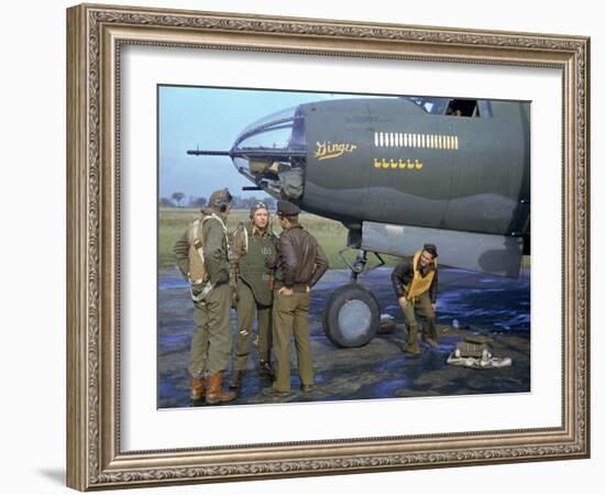 Crew of a B-26 Marauder Outside their Plane, Nicknamed Ginger-null-Framed Photographic Print
