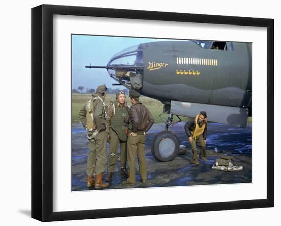 Crew of a B-26 Marauder Outside their Plane, Nicknamed Ginger-null-Framed Photographic Print