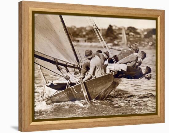 Crew of the "Arawatta" During the "Eighteen Footer" Race, Sydney Harbour, 9th April 1934-null-Framed Premier Image Canvas