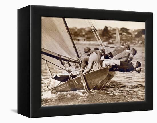 Crew of the "Arawatta" During the "Eighteen Footer" Race, Sydney Harbour, 9th April 1934-null-Framed Premier Image Canvas