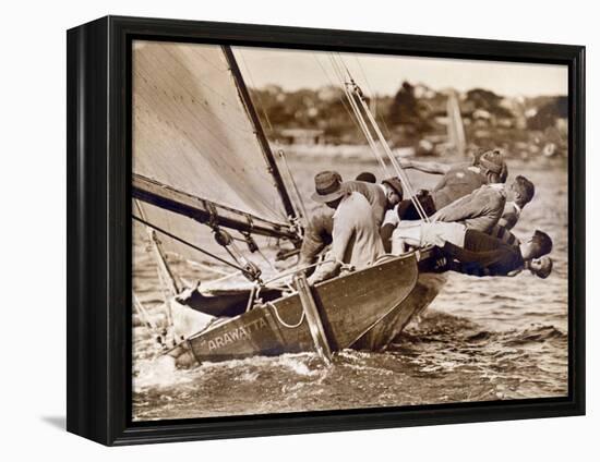 Crew of the "Arawatta" During the "Eighteen Footer" Race, Sydney Harbour, 9th April 1934-null-Framed Premier Image Canvas