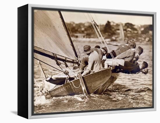 Crew of the "Arawatta" During the "Eighteen Footer" Race, Sydney Harbour, 9th April 1934-null-Framed Premier Image Canvas