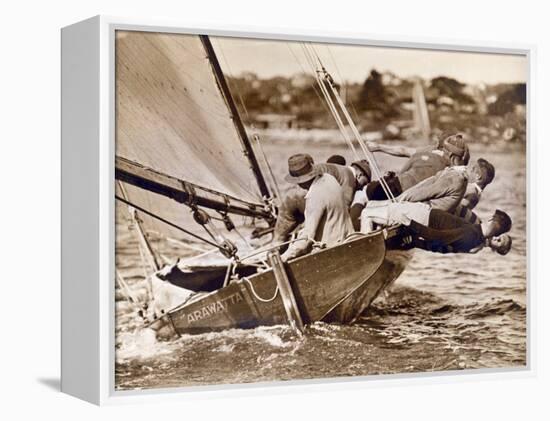 Crew of the "Arawatta" During the "Eighteen Footer" Race, Sydney Harbour, 9th April 1934-null-Framed Premier Image Canvas