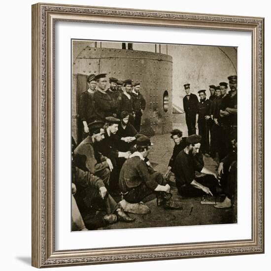 Crew of the Original 'Monitor' on Deck, 1862-Mathew Brady-Framed Giclee Print