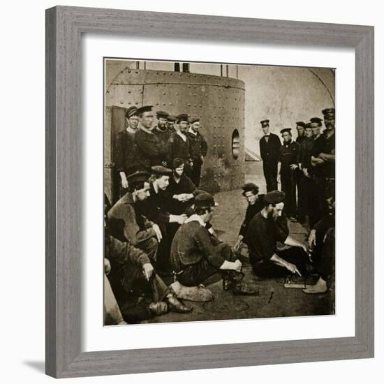 Crew of the Original 'Monitor' on Deck, 1862-Mathew Brady-Framed Giclee Print