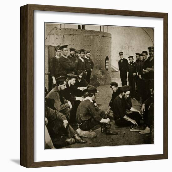 Crew of the Original 'Monitor' on Deck, 1862-Mathew Brady-Framed Giclee Print