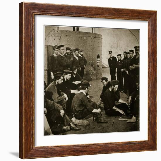 Crew of the Original 'Monitor' on Deck, 1862-Mathew Brady-Framed Giclee Print