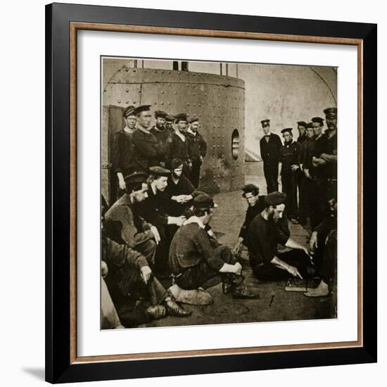 Crew of the Original 'Monitor' on Deck, 1862-Mathew Brady-Framed Giclee Print