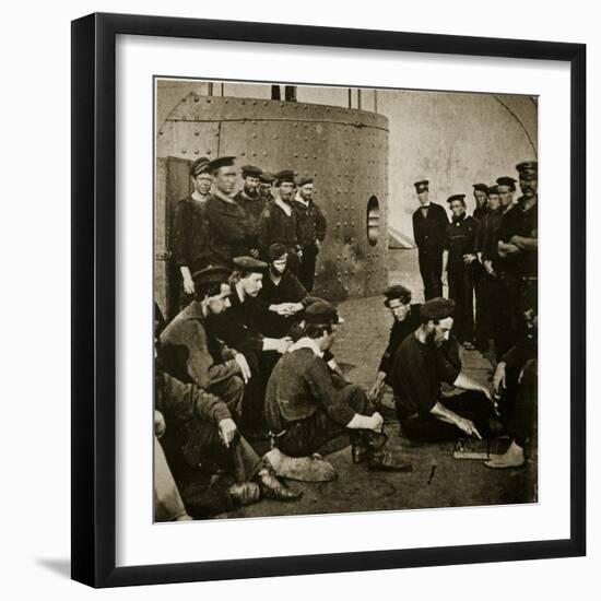 Crew of the Original 'Monitor' on Deck, 1862-Mathew Brady-Framed Giclee Print