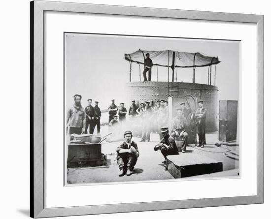 Crew of the Uss 'Monitor' Cooking on Deck on the James River, Virginia, 9th July 1862-American Photographer-Framed Giclee Print