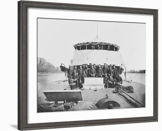 Crew on Monitor Uss Saugus During the American Civil War-Stocktrek Images-Framed Photographic Print