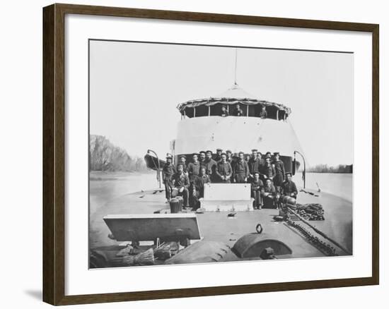 Crew on Monitor Uss Saugus During the American Civil War-Stocktrek Images-Framed Photographic Print