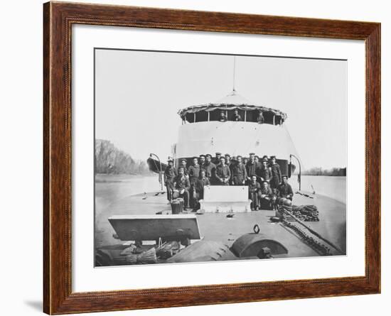 Crew on Monitor Uss Saugus During the American Civil War-Stocktrek Images-Framed Photographic Print