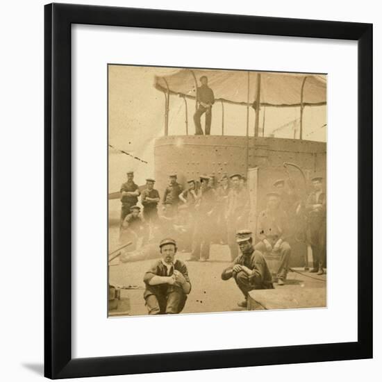 Crew on the Deck of the USS Monitor, 1862-James F. Gibson-Framed Photographic Print