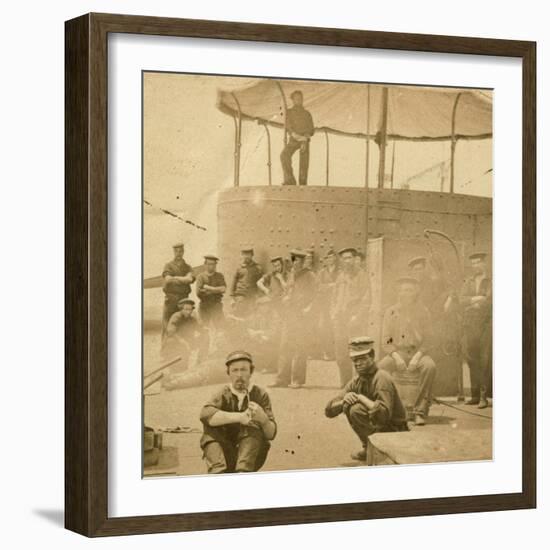 Crew on the Deck of the USS Monitor, 1862-James F. Gibson-Framed Photographic Print