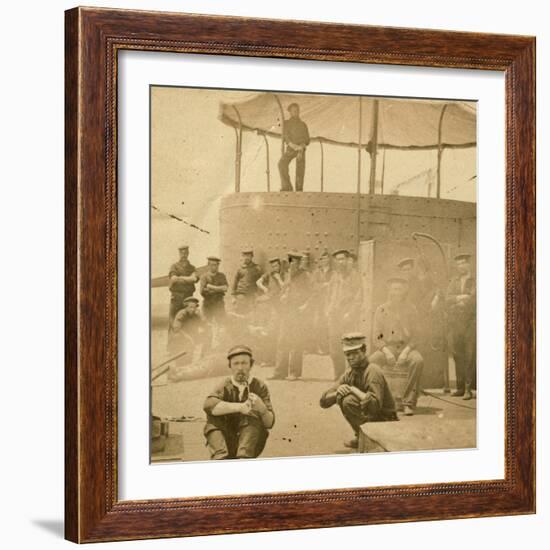 Crew on the Deck of the USS Monitor, 1862-James F. Gibson-Framed Photographic Print