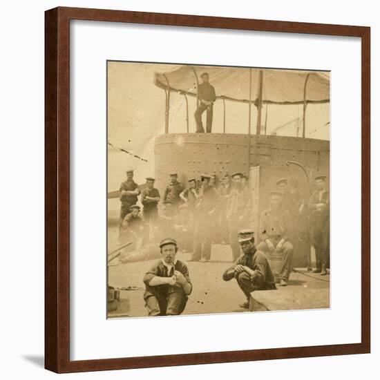 Crew on the Deck of the USS Monitor, 1862-James F. Gibson-Framed Photographic Print