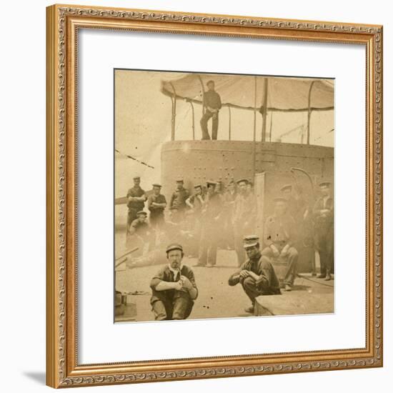 Crew on the Deck of the USS Monitor, 1862-James F. Gibson-Framed Photographic Print