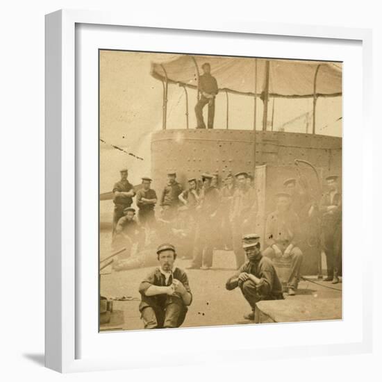 Crew on the Deck of the USS Monitor, 1862-James F. Gibson-Framed Photographic Print