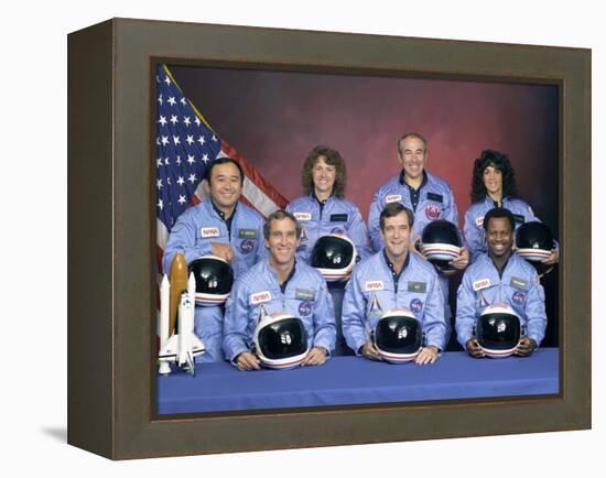 Crew Portrait of the Challenger Astronauts, Jan 28, 1986-null-Framed Stretched Canvas