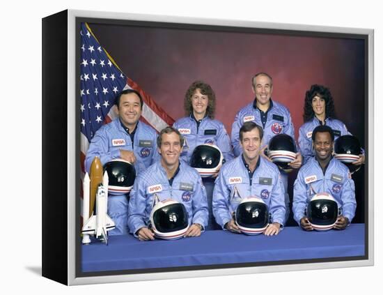 Crew Portrait of the Challenger Astronauts, Jan 28, 1986-null-Framed Stretched Canvas