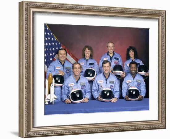 Crew Portrait of the Challenger Astronauts, Jan 28, 1986-null-Framed Photo