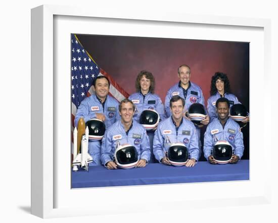 Crew Portrait of the Challenger Astronauts, Jan 28, 1986-null-Framed Photo