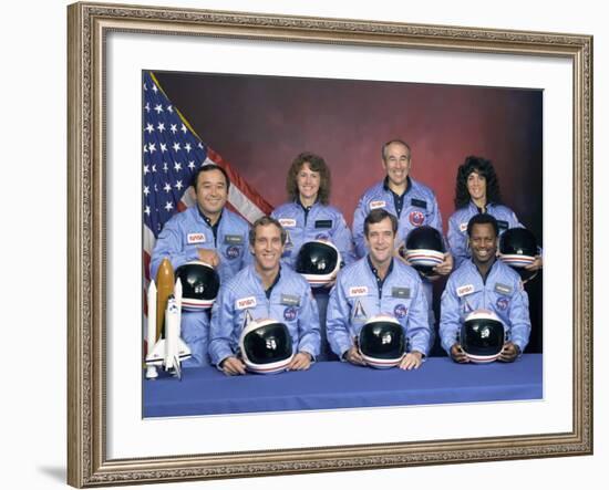 Crew Portrait of the Challenger Astronauts, Jan 28, 1986-null-Framed Photo