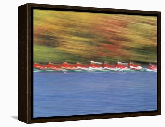 Crew Team on Water-null-Framed Premier Image Canvas