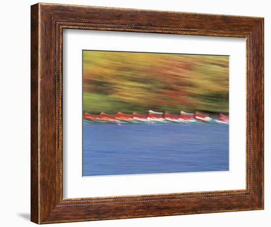 Crew Team on Water-null-Framed Photographic Print