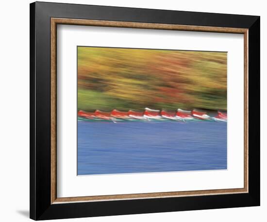 Crew Team on Water-null-Framed Photographic Print