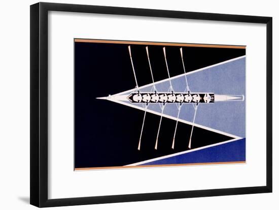 Crew with Bow Wake, From Above-null-Framed Art Print