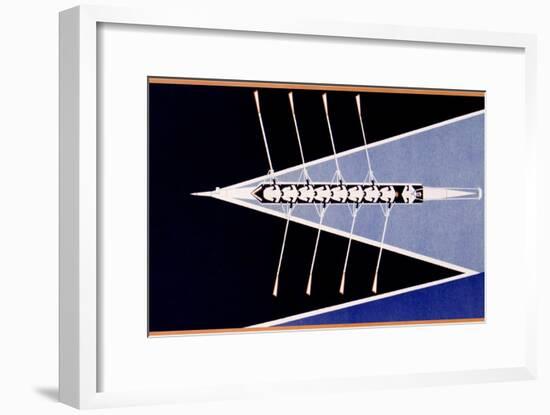 Crew with Bow Wake, From Above-null-Framed Art Print