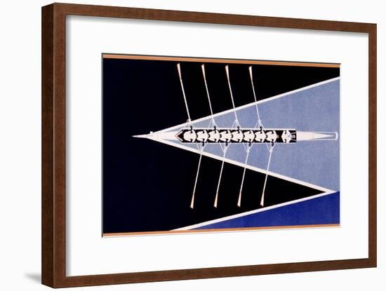 Crew with Bow Wake, From Above-null-Framed Art Print