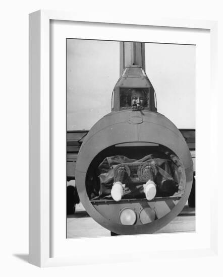 Crewman Manning Machine Gun in Tail of B-17E Flying Fortress-Frank Scherschel-Framed Photographic Print