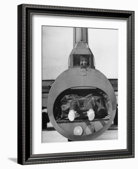 Crewman Manning Machine Gun in Tail of B-17E Flying Fortress-Frank Scherschel-Framed Photographic Print